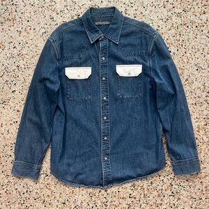 CALVIN KLEIN JEANS Raf era western shirt in stone wash denim